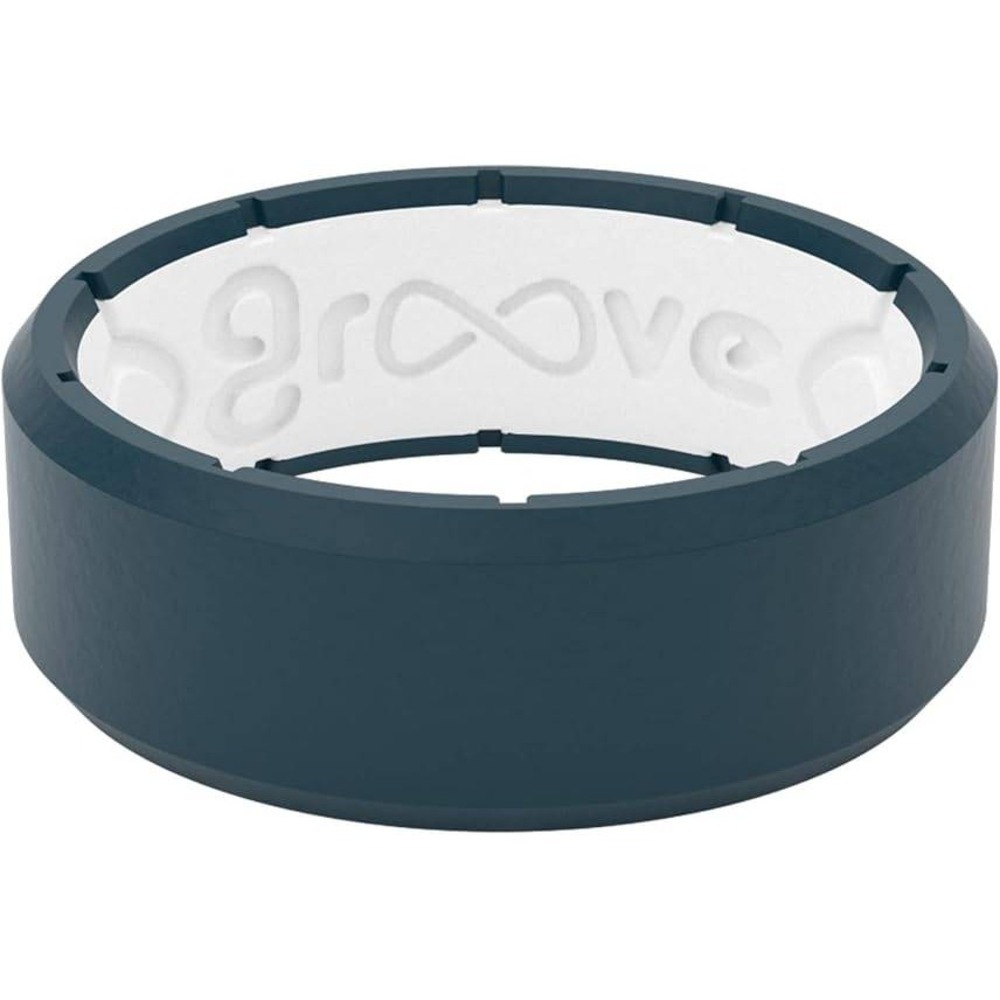 Groove Life Mens Silicone Breathable Wedding‎ Ring Band Midnight Black Classic